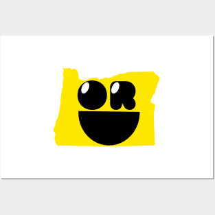 Oregon States of Happynes- Oregon Smiling Face Posters and Art